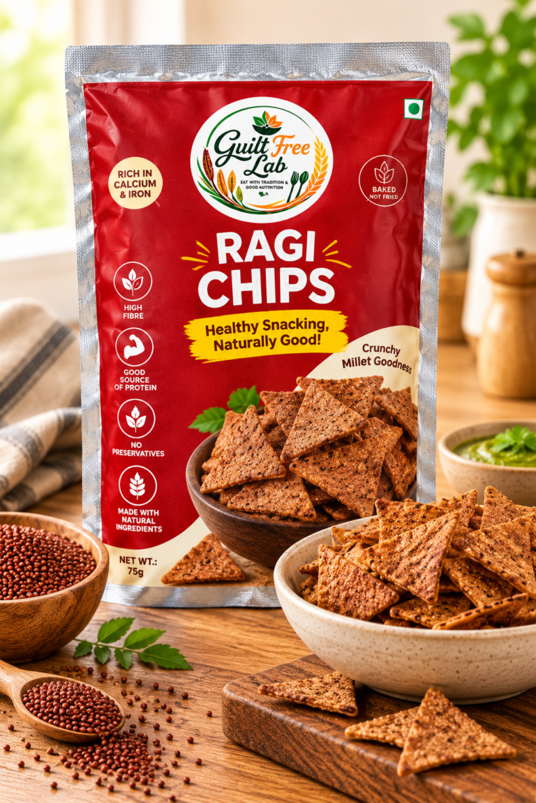 guilt free ragi chips advertisement